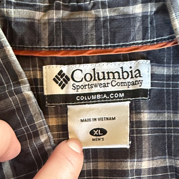 Columbia Blue and White Plaid Button-Down Shirt - Picture 2 of 4